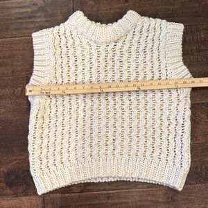 Zara Ivory Chunky Knit Sweater Vest